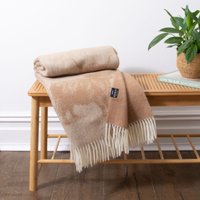 Native Natural Highland Cow Beige Wool Blanket | Size: Large