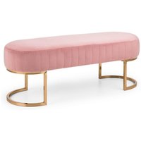 Ashfield Velvet Cushion Bench in Baby Pink