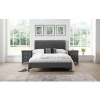 Ashfield Grey Diamond Premium Quilted Velvet Bed - King