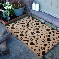 Artsy Mats Paws & Bones Doormat (90 x 60cm) in Brown | Size: 90 cm x 60 cm