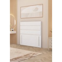 Somnior Chambery 54" Floor Standing Divan Headboard Upholstered Plush Velvet in White | Size: Small Single