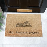 Artsy Mats Reading In Progress Doormat (60 x 40cm) in Brown | Size: 40 cm x 60 cm