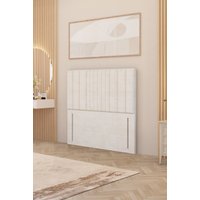 Somnior Alexas 54" Floor Standing Headboard Plush Velvet in Ivory | Size: Super King