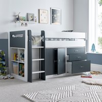 Lacy Storage Mid Sleeper Bed & Memory Foam Mattress Single