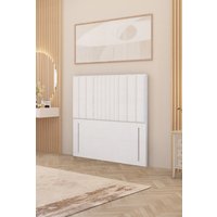 Somnior Alexas 54" Floor Standing Headboard Plush Velvet in White | Size: Super King