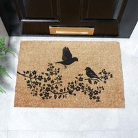 Artsy Mats Birds On A Tree Doormat (60 x 40cm) in Brown | Size: 40 cm x 60 cm