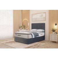 Somnior Eleanor Plush Divan Bed Set with Pillowtop Mattress & 54" Headboard in Charcoal | Size: Single