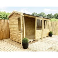 Marlborough 11 x 8 Reverse Pressure Treated Apex Summerhouse with Short Windows in Natural