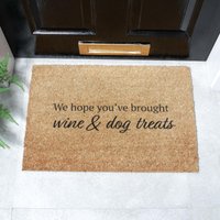 Artsy Mats Wine & Dog Treats Coir Doormat (60 x 40cm) in Brown | Size: 40 cm x 60 cm