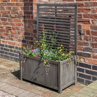 Cheshire Rectangular Planter & Trellis in Dark Brown