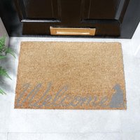 Artsy Mats Grey Welcome Scribble Cat Doormat | Size: 40 cm x 60 cm
