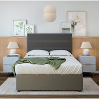Bedmaster Super Ortho Orthopaedic Plush Velvet 2 Drawer Divan Set & Headboard in Grey | Size: Small Single