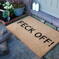 Artsy Mats Feck Off-Country Size Coir Doormat in Black | Size: 60 cm x 90 cm