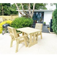 Marlborough Heavy Duty Table & Chair Set (2 Seater) in Natural