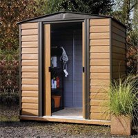 Cheshire 6 x 5 Deluxe Woodvale Metal Shed (Including Floor) in Natural