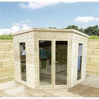 Marlborough 16 x 16 Corner Pressure Treated Pent Summerhouse in Natural