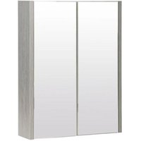 Clifton Silver Oak Mirror Bathroom Cabinet 500mm Wide in Light Grey