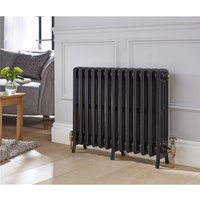 Clifton Cast Iron Horizontal Radiator 660mm (H) x 1260mm (W) (Rome) in Charcoal