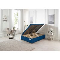 Somnior Milbank Side Opening Storage Ottoman Bed in Plush Fabric in Navy | Size: Single