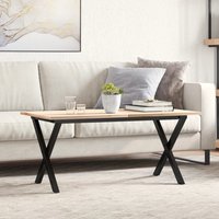 Berkfield Home Coffee Table Legs X-Frame 80x40x43 cm Steel in Black | Size: 80 x 40 x 43 cm
