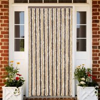Berkfield Home Fly Curtain Dark Brown & Beige 90x200 cm Chenille