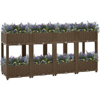 Berkfield Home Raised Bed 160x40x71 cm Polypropylene in Brown | Size: 160 x 40 x 71 cm