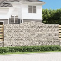 Berkfield Home Arched Gabion Baskets 2 pcs 400x50x180/200 cm Galvanised Iron in Silver