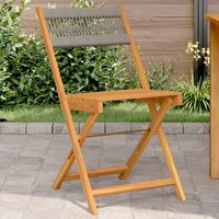 Berkfield Home Bistro Chairs 2 pcs Grey Solid Wood Acacia & Rope
