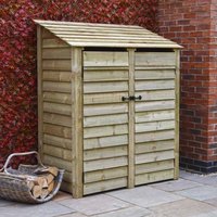 Rutland County Garden Furniture Ltd Cottesmore 6ft Log Store with Doors, L80 x W150 x H181 cm, Light Green