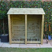 Rutland County Garden Furniture Ltd Hambleton 6ft Log Store - L80 x W180 x H181 cm - Light Green