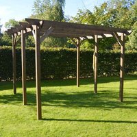 Rutland County Garden Furniture Ltd Garden Pergola 6 Post - L420 x W420 x H270 cm - Rustic Brown