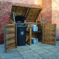 Rutland County Garden Furniture Ltd Morcott Double Wheelie Combo - L79 x W168.5 x H131 cm - Rustic Brown