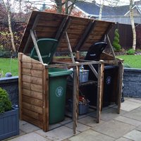 Rutland County Garden Furniture Ltd Morcott Triple Wheelie Combo - L79 x W246 x H131 cm - Rustic Brown