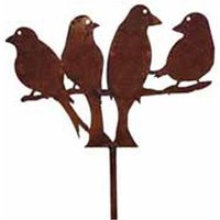 Poppyforge Love Doves 4Ft (Pack of 2) - Plant Border Supports - Steel - BM/RtR in Brown