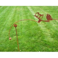 Poppyforge Birds Feeding Wind Rocker Single BM/RtR - Steel - L66 x H148.5 cm in Brown