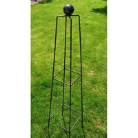 Poppyforge Classic 4Ft Obelisk - Garden Plant Support - Solid Steel in Black