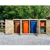 Buttercup Farm Chatburn Bin Store, Fits 3x 180L/240L Wheelie Bins & 2x Boxes in Brown