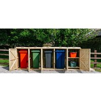 Buttercup Farm Chatburn Bin Store, Fits 4x 180L/240L Wheelie Bins & 2x Boxes in Brown