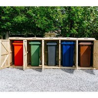 Buttercup Farm Chatburn Quintet Wheelie Bin Store - Fits 5 x 180L or 5 x 240L Bins in Brown