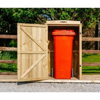Buttercup Farm Chatburn Single Wheelie Bin Store, Timber - Fits 1 x 140L Wheelie Bins in Brown