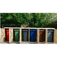 Buttercup Farm Chatburn Sextet Wheelie Bin Store - Fits 2x 180L or 240L & 4x 140L Bin in Brown