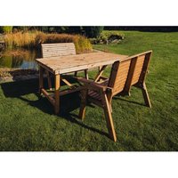 Churnet Valley Garden Furniture Ltd Valley Set 2X2B Table - L99 x W113 x H95 cm - Min. Assembly Required in Brown