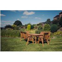 Churnet Valley Garden Furniture Ltd Valley 8 Seat Set 2XC 2X3B - Timber - Minimal Assembly Required in Brown