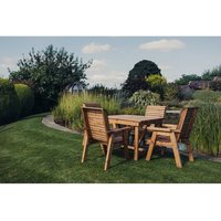 Churnet Valley Garden Furniture Ltd Valley 4 Seater Square 4XC - Timber - Minimal Assembly Required in Brown