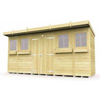 14 x 4 Feet Pent Summer Shed Wood L118 x W417 x H201 cm