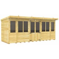 Buttercup Farm 16ft x 7ft Pent Summer House - Wood - L214 x W474 x H201 cm in Brown
