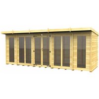 Buttercup Farm 18x8 ft Pent Summer House (Full Height Window) - L231 x W533 x H201 cm in Brown