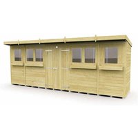 Buttercup Farm 20 x 4 Feet Pent Summer Shed - Wood - L118 x W589 x H201 cm in Brown