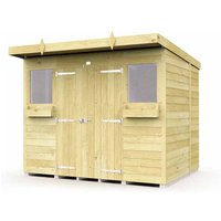 Buttercup Farm 8 x 6 Feet Pent Summer Shed - Wood - L178 x W243 x H201 cm in Brown