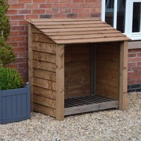 Rutland County Garden Furniture Ltd Greetham 4ft Log Store - L80 x W123 x H128 cm - Rustic Brown